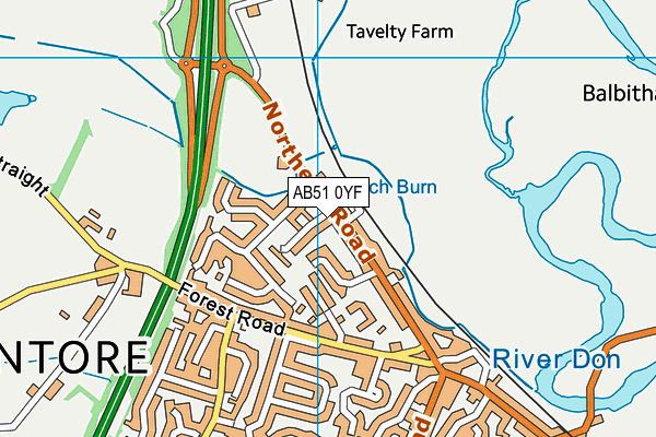 AB51 0YF map - OS VectorMap District (Ordnance Survey) AB51 0YF map - OS VectorMap District (Ordnance Survey)