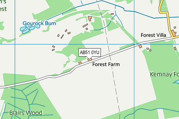 AB51 0YU map - OS VectorMap District (Ordnance Survey) AB51 0YU map - OS VectorMap District (Ordnance Survey)
