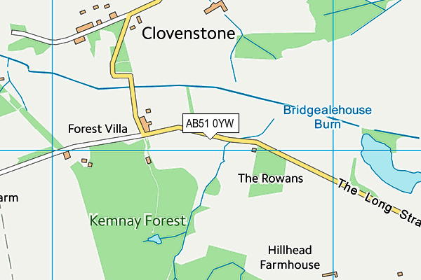 AB51 0YW map - OS VectorMap District (Ordnance Survey)