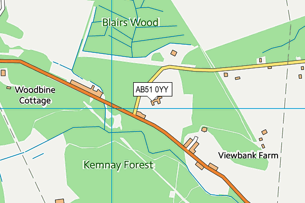 AB51 0YY map - OS VectorMap District (Ordnance Survey) AB51 0YY map - OS VectorMap District (Ordnance Survey)