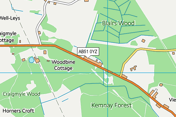 AB51 0YZ map - OS VectorMap District (Ordnance Survey) AB51 0YZ map - OS VectorMap District (Ordnance Survey)