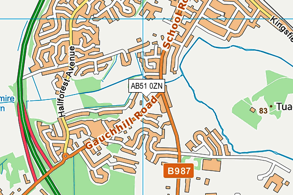 AB51 0ZN map - OS VectorMap District (Ordnance Survey) AB51 0ZN map - OS VectorMap District (Ordnance Survey)