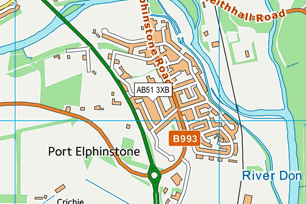 AB51 3XB map - OS VectorMap District (Ordnance Survey) AB51 3XB map - OS VectorMap District (Ordnance Survey)