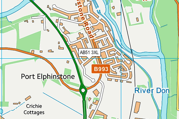 AB51 3XL map - OS VectorMap District (Ordnance Survey)