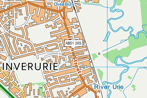 AB51 3XS map - OS VectorMap District (Ordnance Survey)