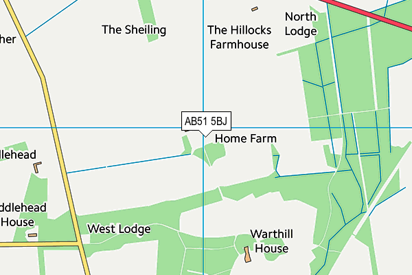 AB51 5BJ map - OS VectorMap District (Ordnance Survey) AB51 5BJ map - OS VectorMap District (Ordnance Survey)
