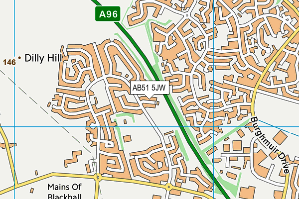 AB51 5JW map - OS VectorMap District (Ordnance Survey) AB51 5JW map - OS VectorMap District (Ordnance Survey)