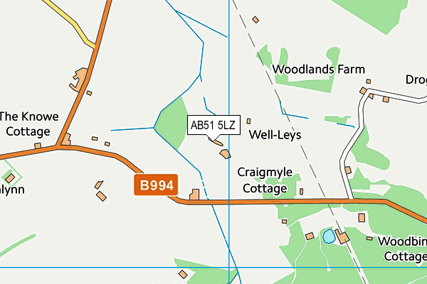 AB51 5LZ map - OS VectorMap District (Ordnance Survey) AB51 5LZ map - OS VectorMap District (Ordnance Survey)