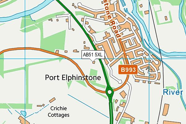 AB51 5XL map - OS VectorMap District (Ordnance Survey)