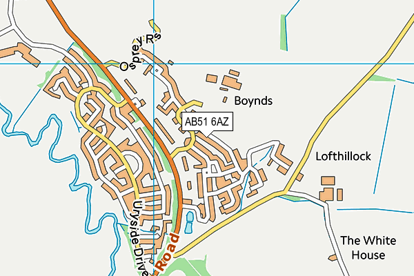 AB51 6AZ map - OS VectorMap District (Ordnance Survey) AB51 6AZ map - OS VectorMap District (Ordnance Survey)