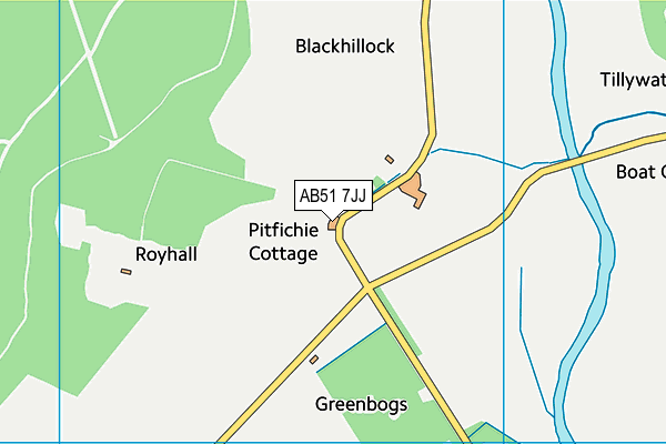 AB51 7JJ map - OS VectorMap District (Ordnance Survey)