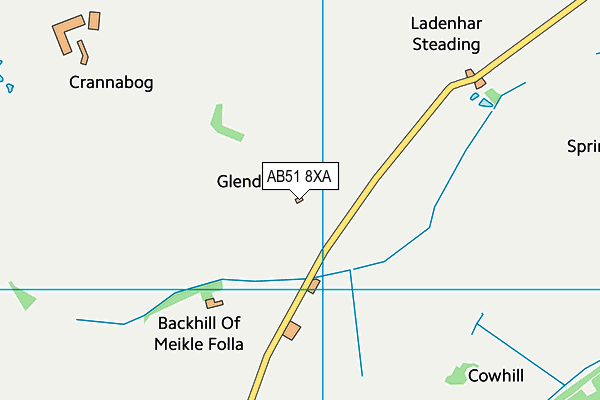 AB51 8XA map - OS VectorMap District (Ordnance Survey) AB51 8XA map - OS VectorMap District (Ordnance Survey)