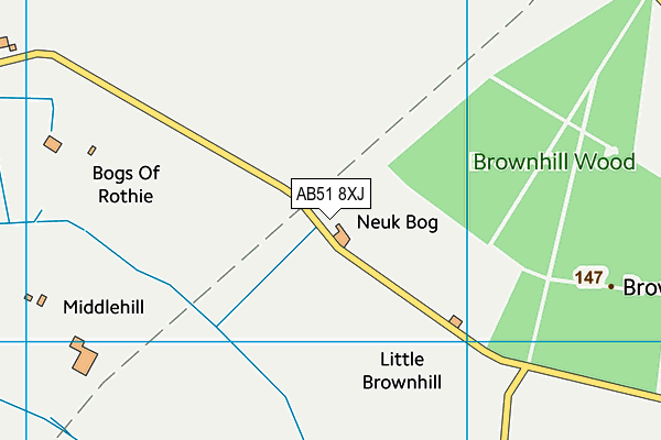 AB51 8XJ map - OS VectorMap District (Ordnance Survey) AB51 8XJ map - OS VectorMap District (Ordnance Survey)