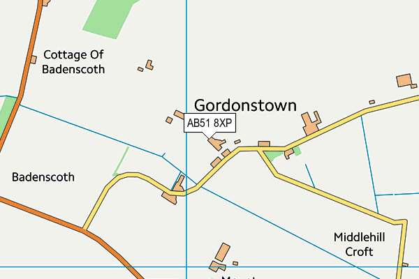 AB51 8XP map - OS VectorMap District (Ordnance Survey) AB51 8XP map - OS VectorMap District (Ordnance Survey)