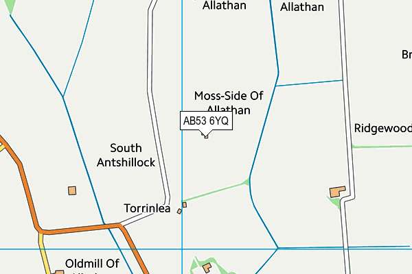 AB53 6YQ map - OS VectorMap District (Ordnance Survey) AB53 6YQ map - OS VectorMap District (Ordnance Survey)