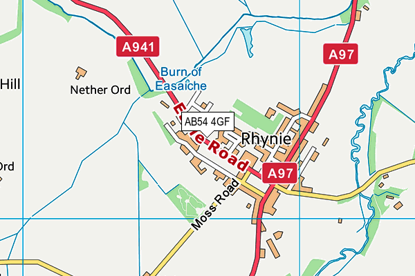 AB54 4GF map - OS VectorMap District (Ordnance Survey)