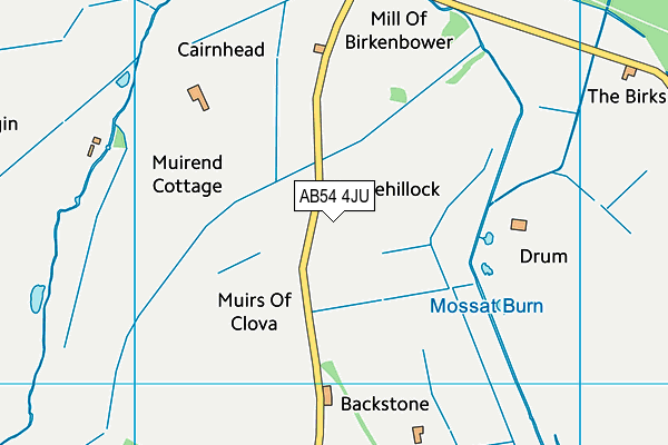 AB54 4JU map - OS VectorMap District (Ordnance Survey)