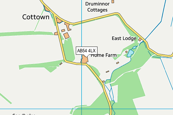 AB54 4LX map - OS VectorMap District (Ordnance Survey)