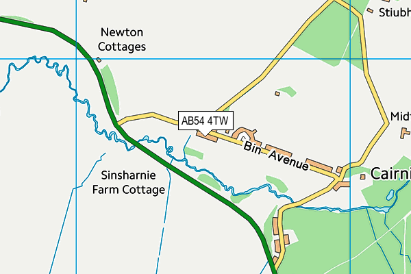 AB54 4TW map - OS VectorMap District (Ordnance Survey)