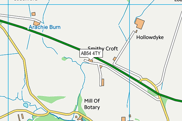 AB54 4TY map - OS VectorMap District (Ordnance Survey)