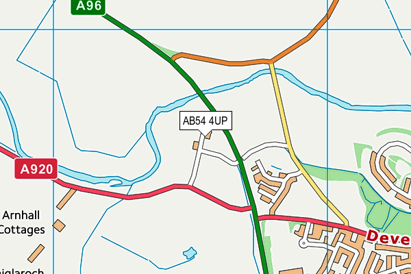 AB54 4UP map - OS VectorMap District (Ordnance Survey)