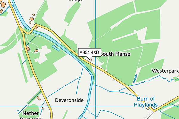 AB54 4XD map - OS VectorMap District (Ordnance Survey)