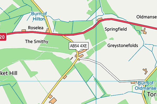AB54 4XE map - OS VectorMap District (Ordnance Survey)