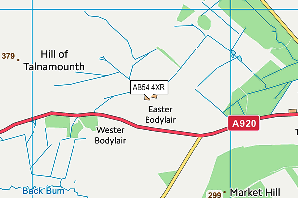 AB54 4XR map - OS VectorMap District (Ordnance Survey)