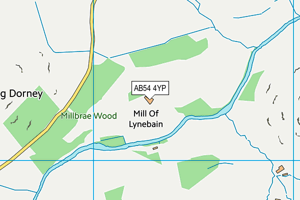 AB54 4YP map - OS VectorMap District (Ordnance Survey)