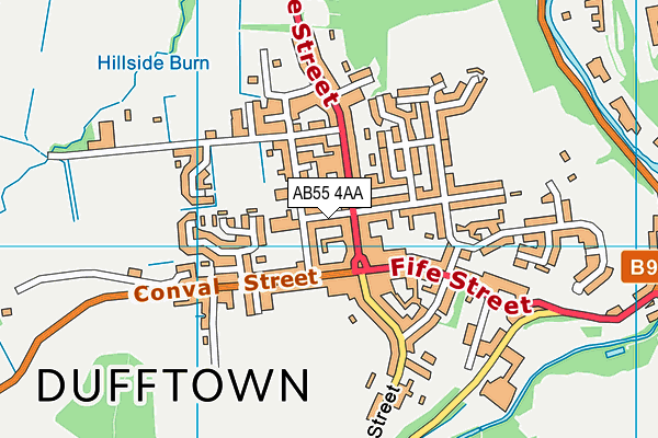 AB55 4AA map - OS VectorMap District (Ordnance Survey)