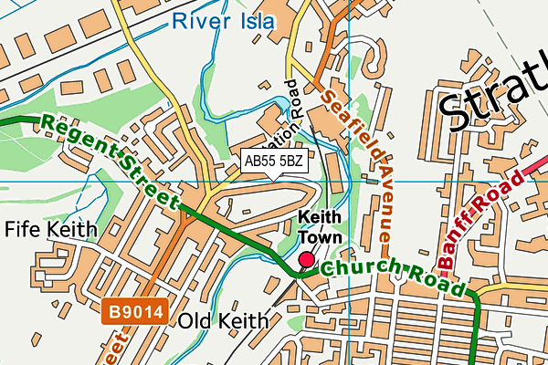 AB55 5BZ map - OS VectorMap District (Ordnance Survey)