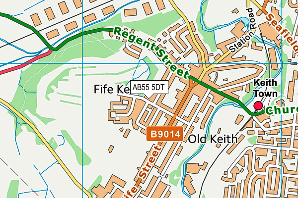 AB55 5DT map - OS VectorMap District (Ordnance Survey)