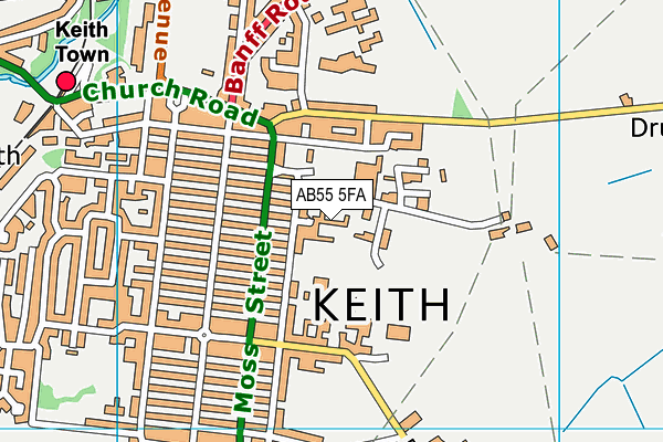 AB55 5FA map - OS VectorMap District (Ordnance Survey) AB55 5FA map - OS VectorMap District (Ordnance Survey)