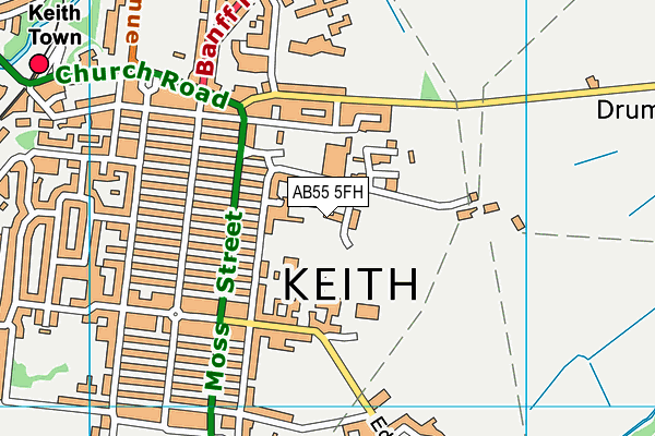 AB55 5FH map - OS VectorMap District (Ordnance Survey) AB55 5FH map - OS VectorMap District (Ordnance Survey)