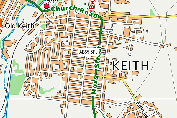 AB55 5FJ map - OS VectorMap District (Ordnance Survey) AB55 5FJ map - OS VectorMap District (Ordnance Survey)