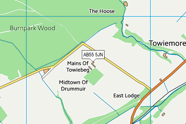 AB55 5JN map - OS VectorMap District (Ordnance Survey) AB55 5JN map - OS VectorMap District (Ordnance Survey)
