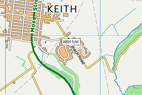 AB55 5JW map - OS VectorMap District (Ordnance Survey) AB55 5JW map - OS VectorMap District (Ordnance Survey)