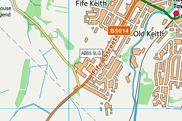 AB55 5LG map - OS VectorMap District (Ordnance Survey)