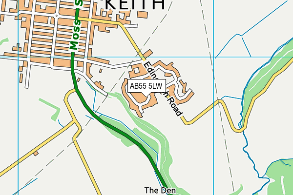 AB55 5LW map - OS VectorMap District (Ordnance Survey) AB55 5LW map - OS VectorMap District (Ordnance Survey)