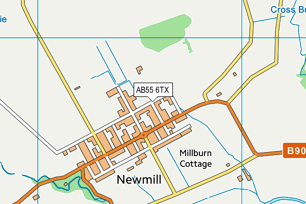 AB55 6TX map - OS VectorMap District (Ordnance Survey)
