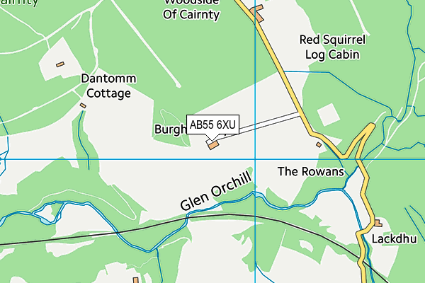 AB55 6XU map - OS VectorMap District (Ordnance Survey) AB55 6XU map - OS VectorMap District (Ordnance Survey)