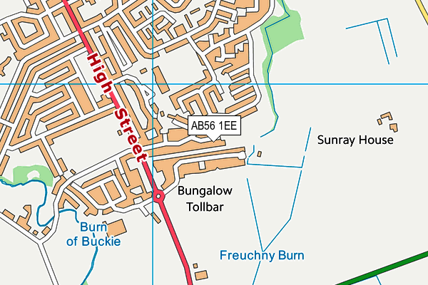AB56 1EE map - OS VectorMap District (Ordnance Survey) AB56 1EE map - OS VectorMap District (Ordnance Survey)
