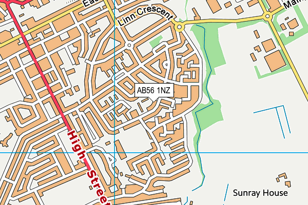 AB56 1NZ map - OS VectorMap District (Ordnance Survey) AB56 1NZ map - OS VectorMap District (Ordnance Survey)