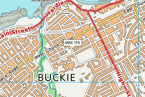 AB56 1PX map - OS VectorMap District (Ordnance Survey) AB56 1PX map - OS VectorMap District (Ordnance Survey)