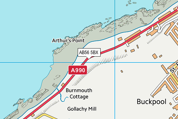 AB56 5BX map - OS VectorMap District (Ordnance Survey) AB56 5BX map - OS VectorMap District (Ordnance Survey)