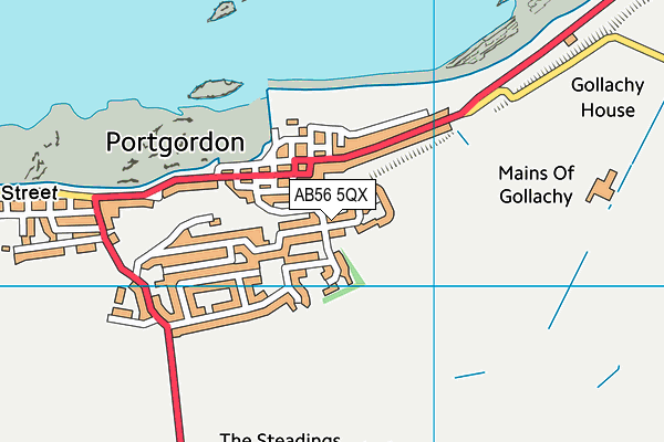 AB56 5QX map - OS VectorMap District (Ordnance Survey) AB56 5QX map - OS VectorMap District (Ordnance Survey)