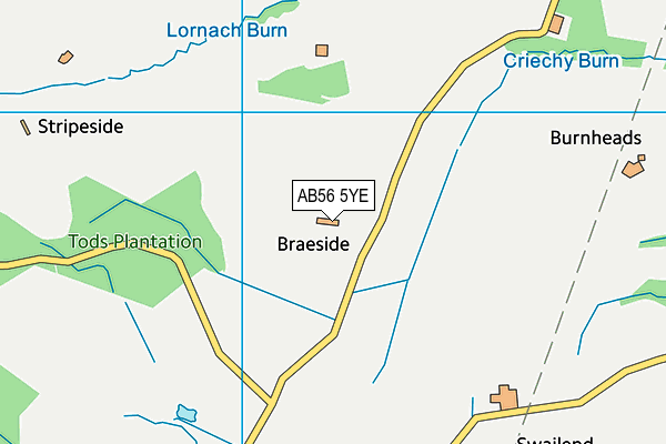 AB56 5YE map - OS VectorMap District (Ordnance Survey) AB56 5YE map - OS VectorMap District (Ordnance Survey)