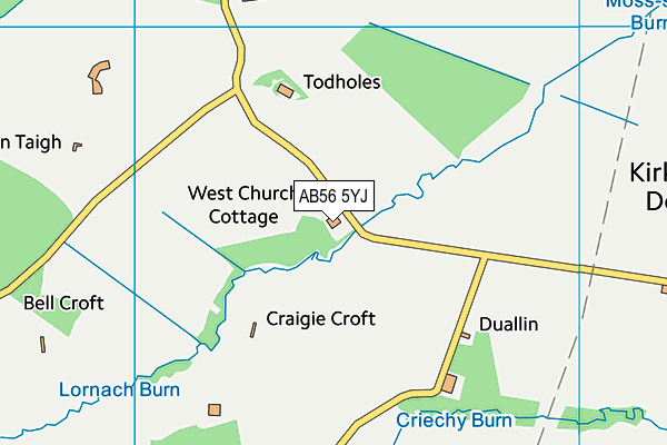 AB56 5YJ map - OS VectorMap District (Ordnance Survey) AB56 5YJ map - OS VectorMap District (Ordnance Survey)