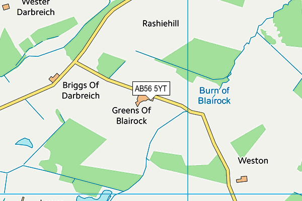 AB56 5YT map - OS VectorMap District (Ordnance Survey) AB56 5YT map - OS VectorMap District (Ordnance Survey)