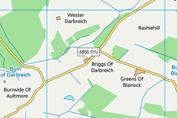 AB56 5YU map - OS VectorMap District (Ordnance Survey) AB56 5YU map - OS VectorMap District (Ordnance Survey)